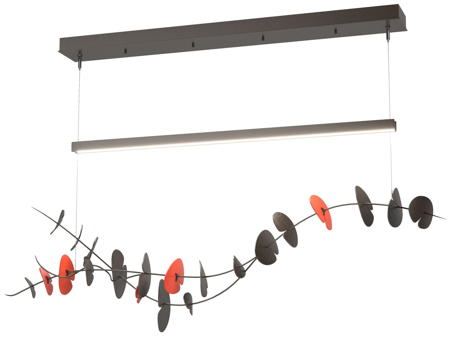 Lily LED Pendant - Oil Rubbed Bronze - Satin Red