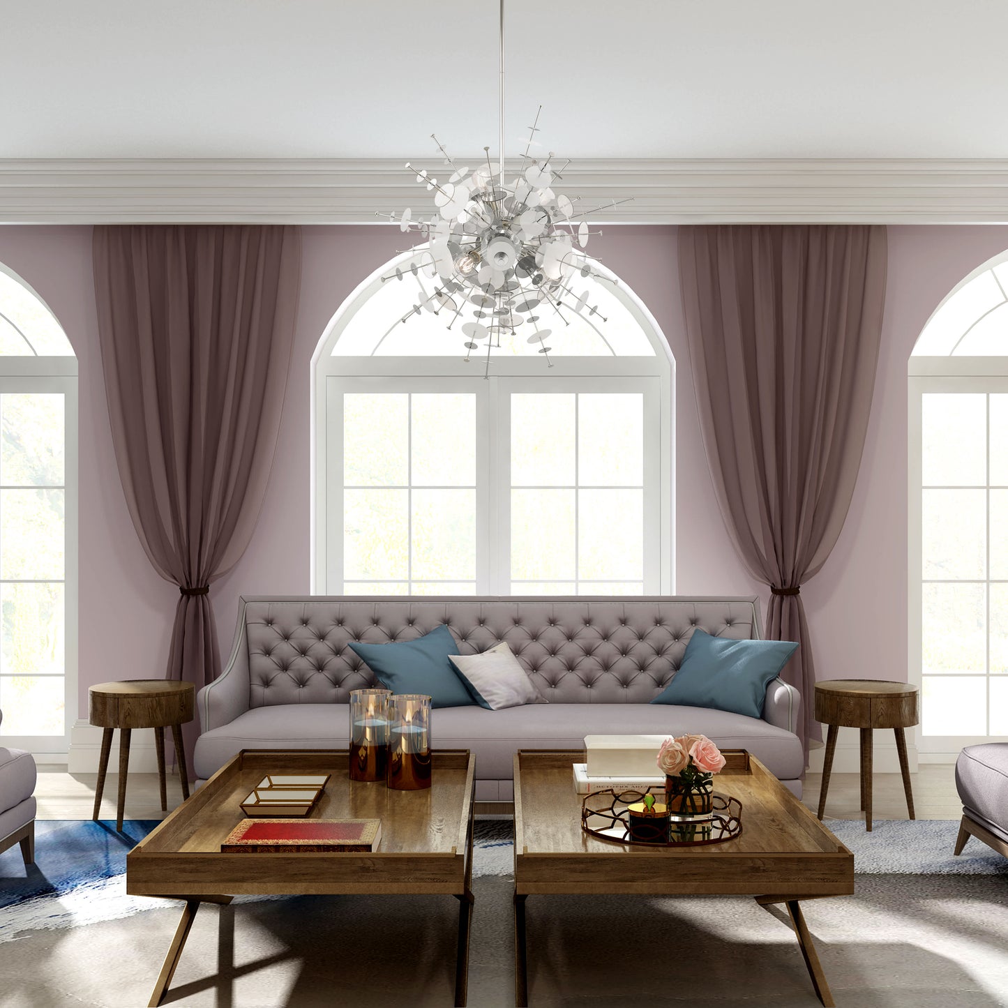 Circulo 6 Light 30" Wide Sputnik Chandelier