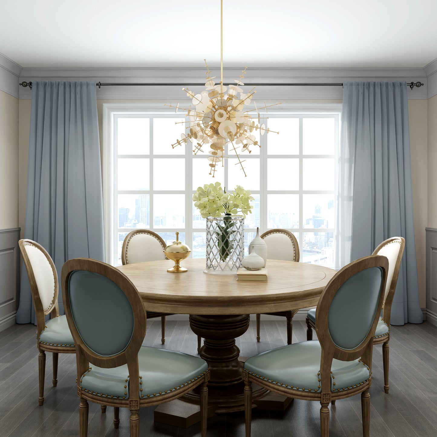 Circulo 6 Light 30" Wide Sputnik Chandelier