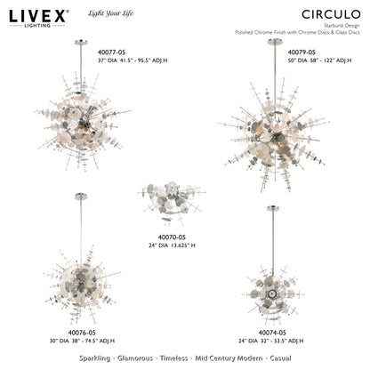 Circulo 8 Light 37" Wide Sputnik Chandelier