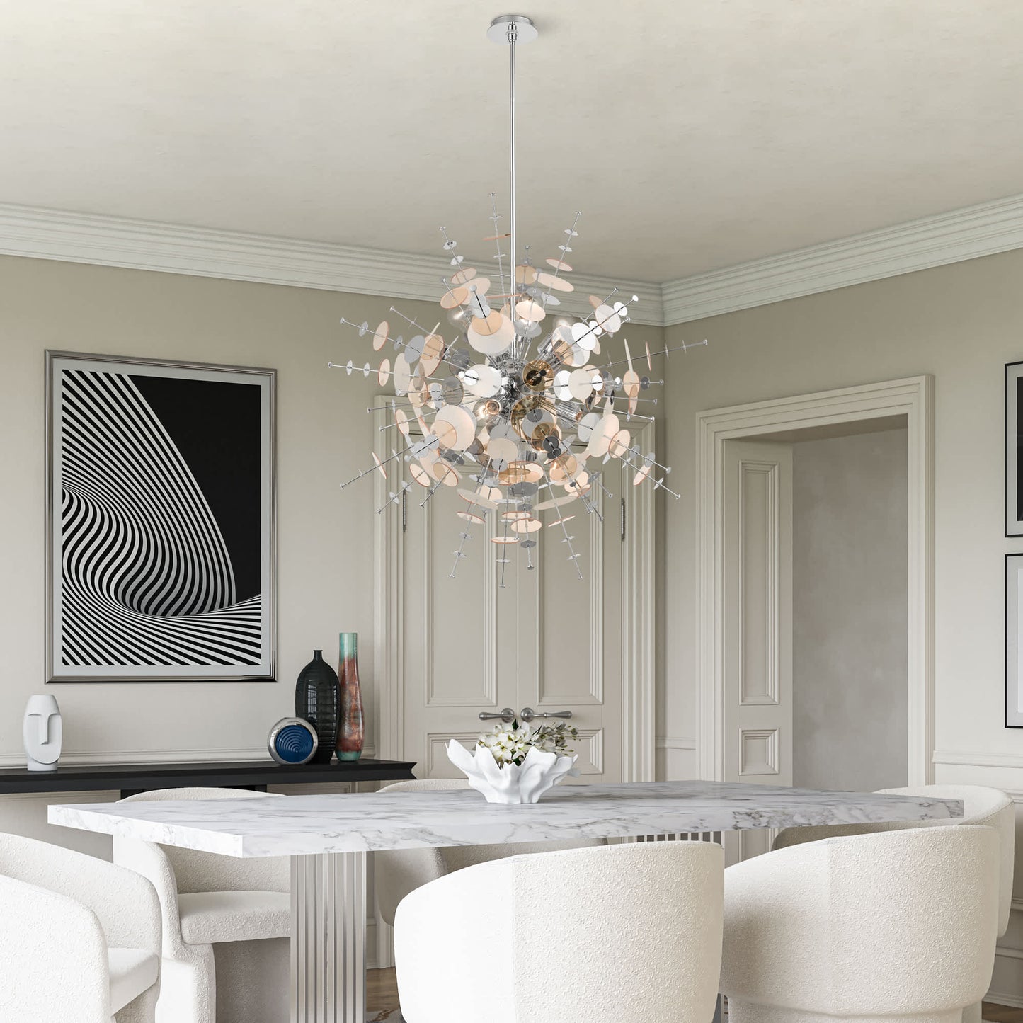 Circulo 8 Light 37" Wide Sputnik Chandelier