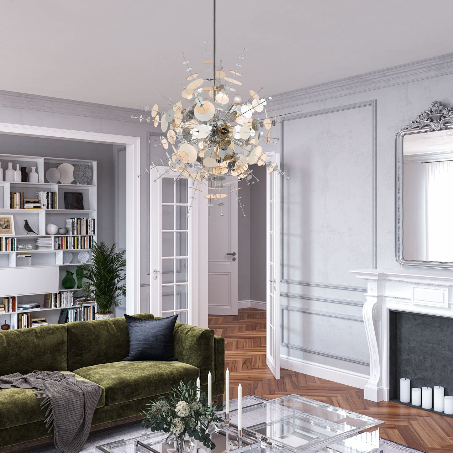 Circulo 8 Light 37" Wide Sputnik Chandelier