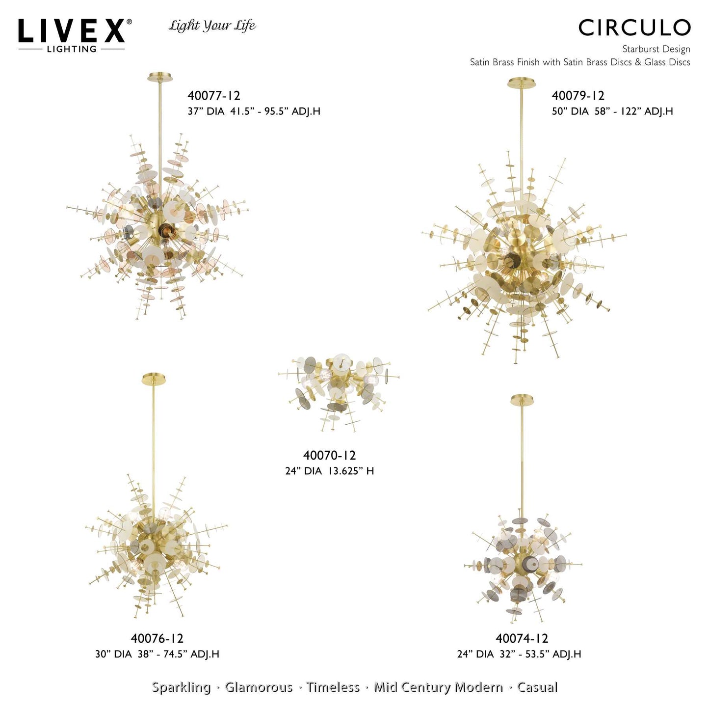 Circulo 8 Light 37" Wide Sputnik Chandelier