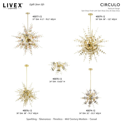 Circulo 8 Light 37" Wide Sputnik Chandelier