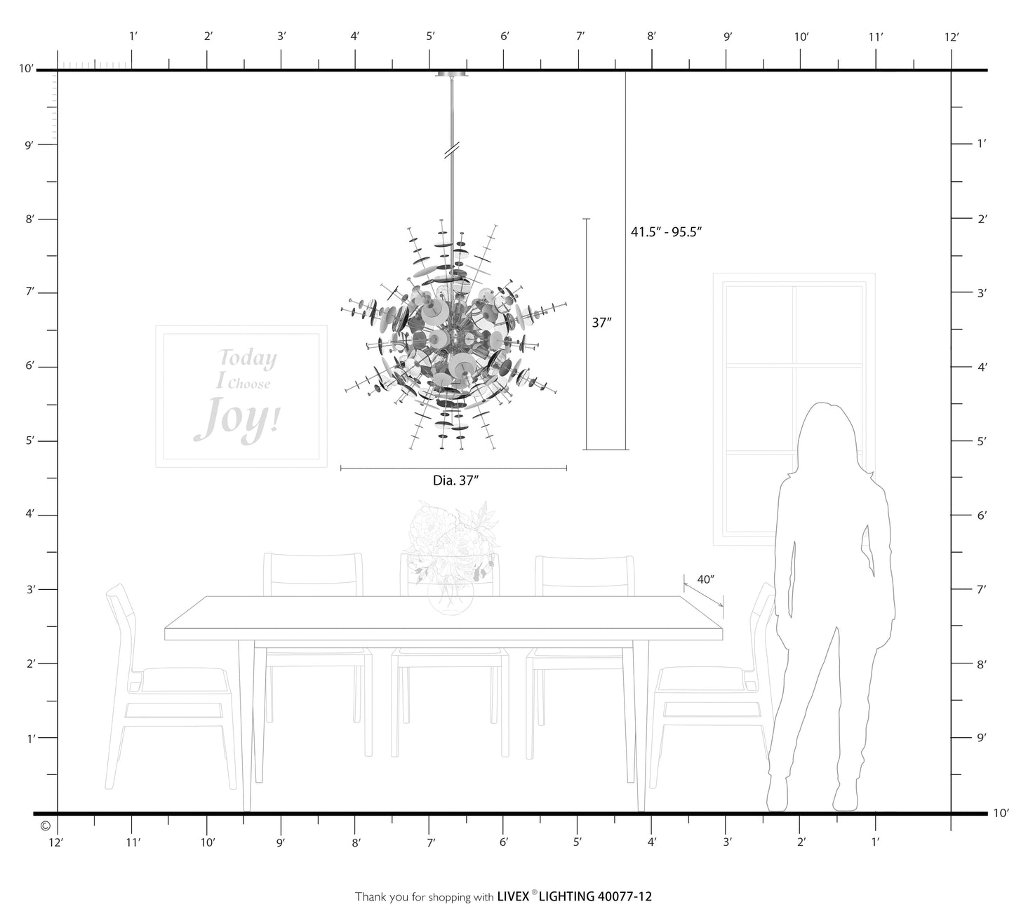 Circulo 8 Light 37" Wide Sputnik Chandelier