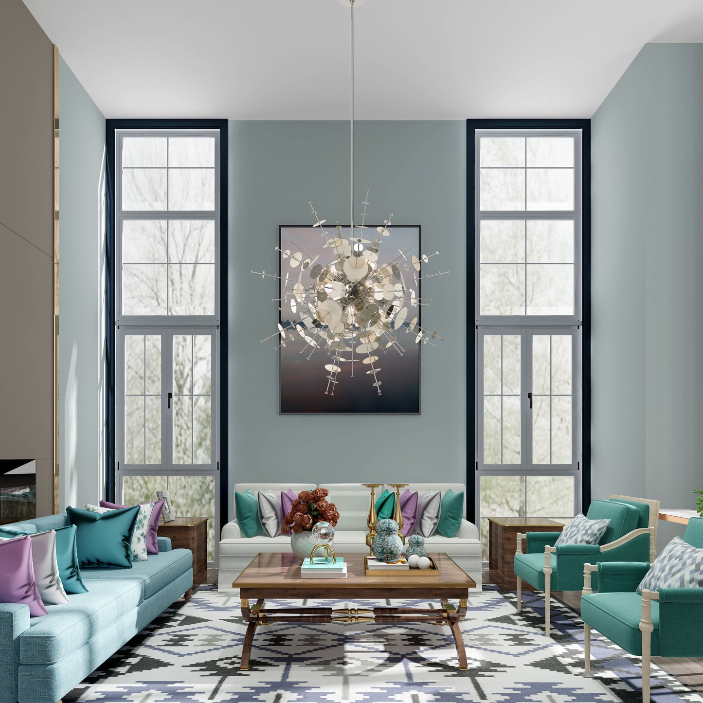 Circulo 12 Light 50" Wide Sputnik Chandelier