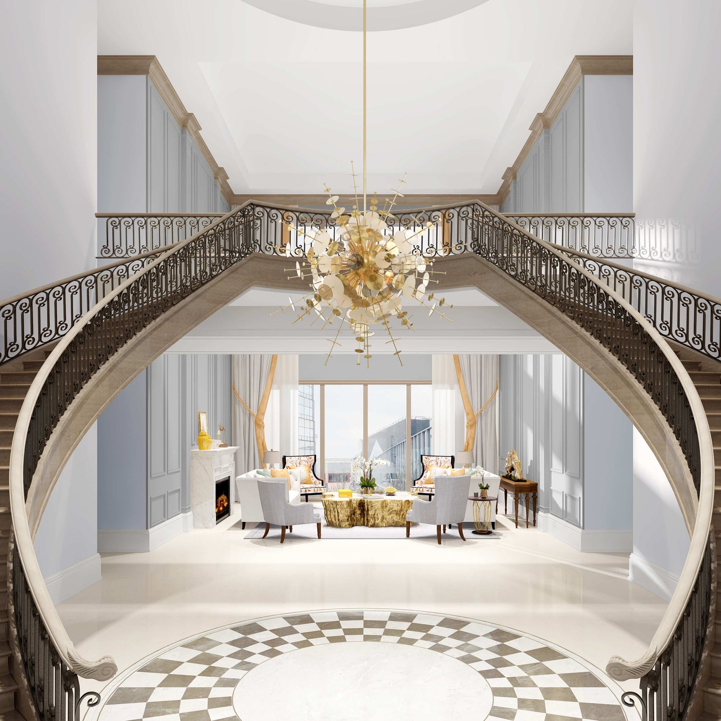 Circulo 12 Light 50" Wide Sputnik Chandelier