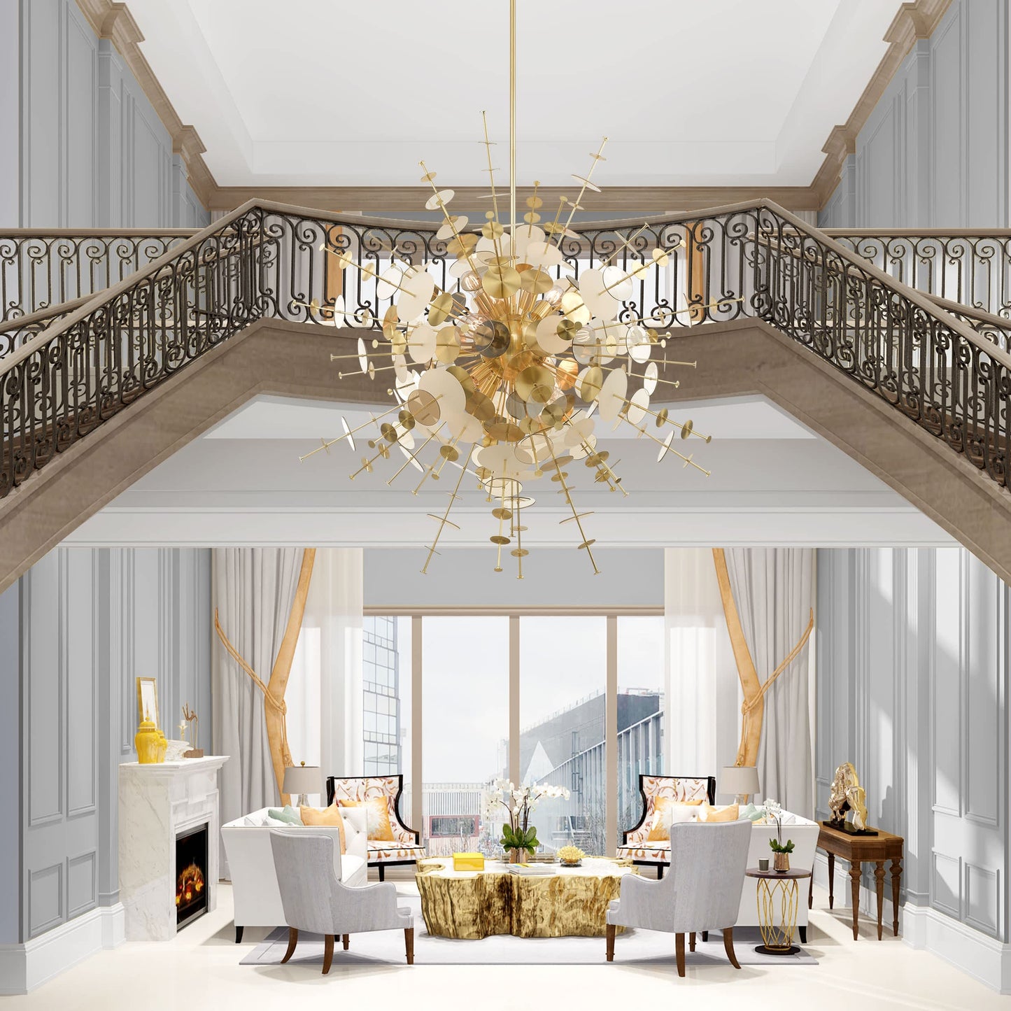 Circulo 12 Light 50" Wide Sputnik Chandelier