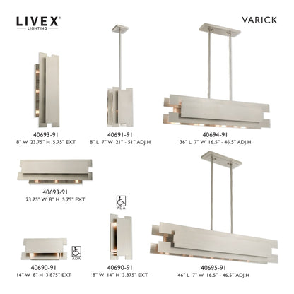 Livex Lighting Varick Single Light 8" Wide Mini Pendant
