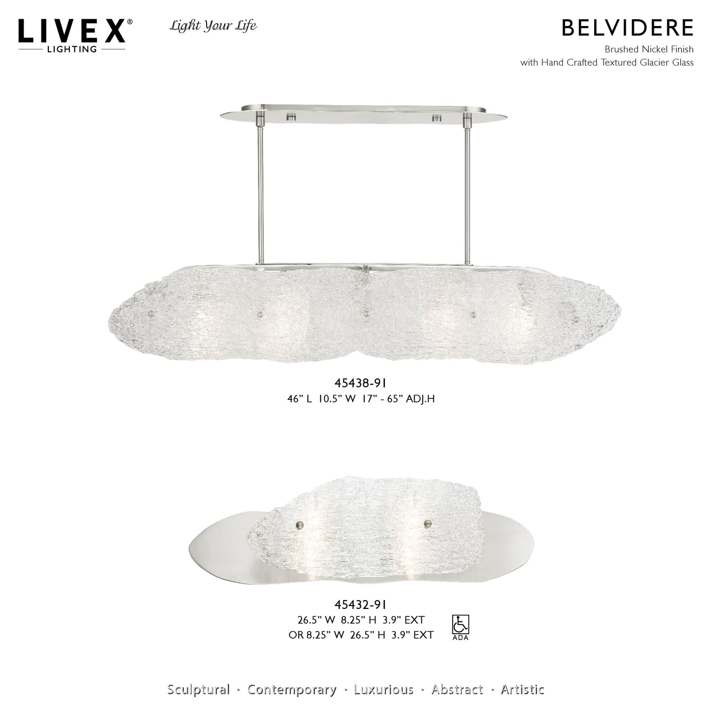 Belvidere 5 Light 46" Wide Linear Chandelier