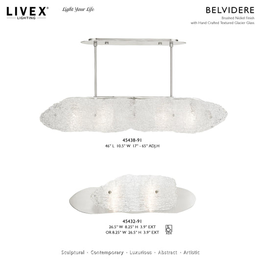Belvidere 5 Light 46" Wide Linear Chandelier
