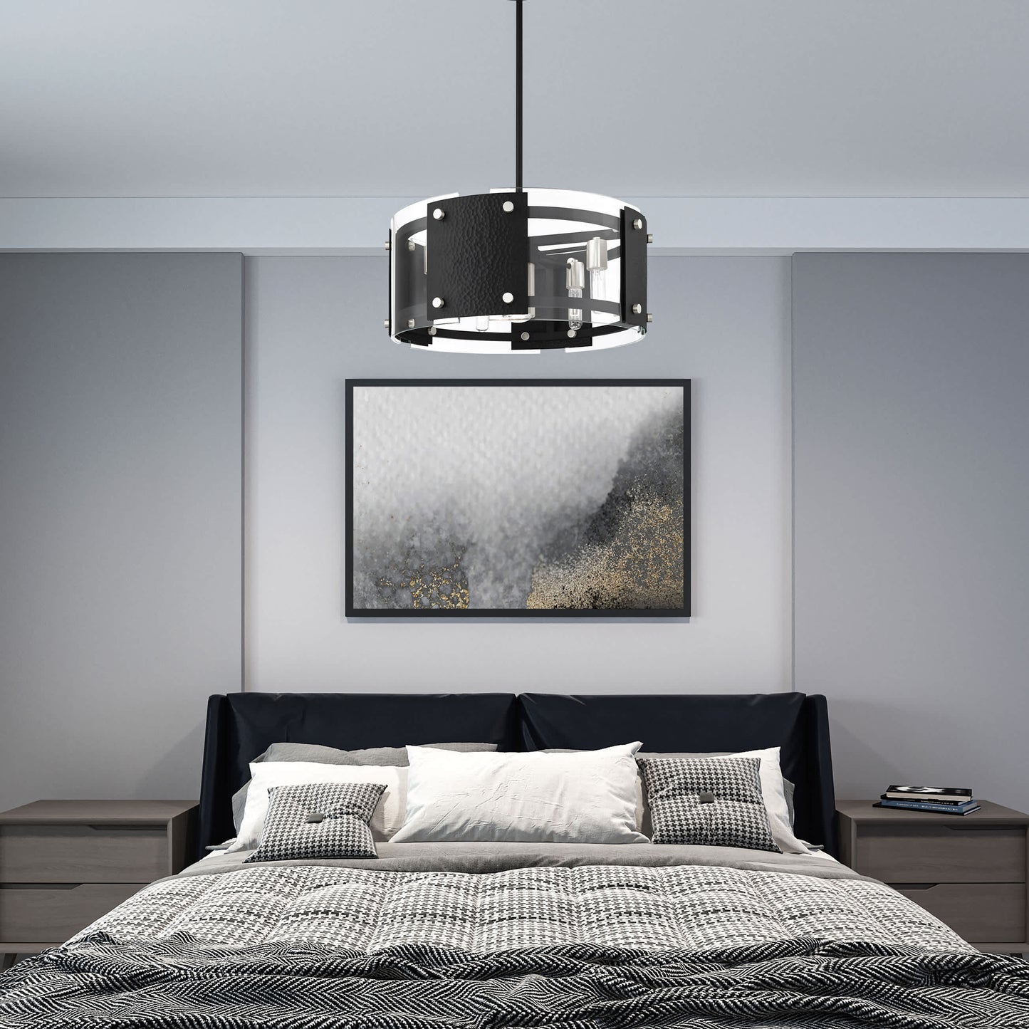 Barcelona 7 Light 8" Wide Drum Chandelier