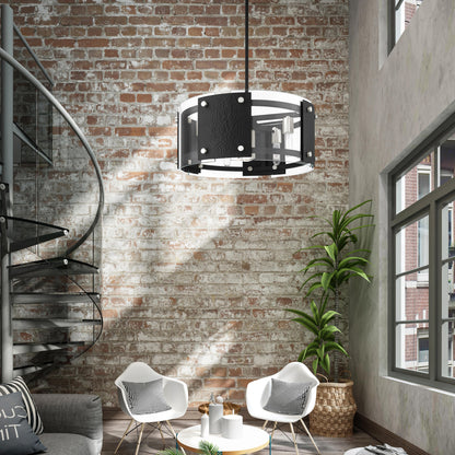 Barcelona 7 Light 8" Wide Drum Chandelier