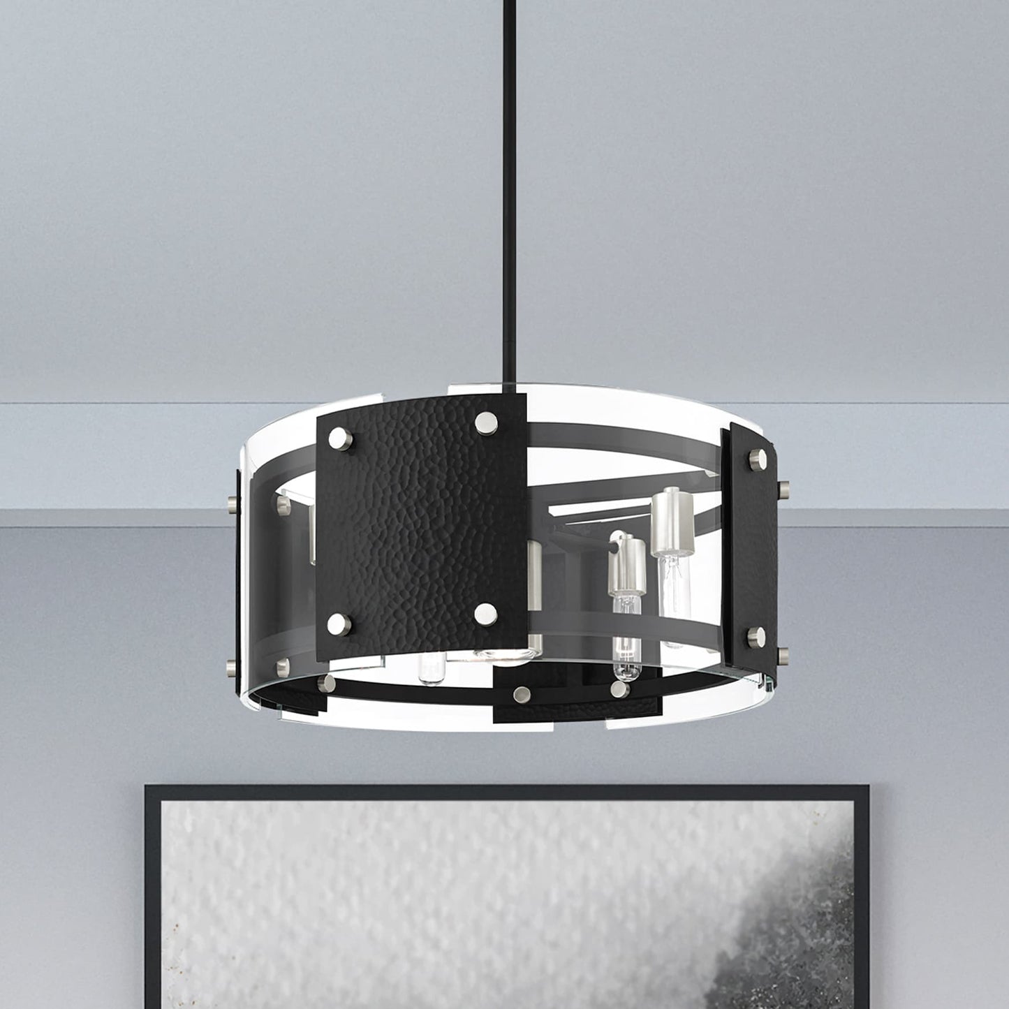 Barcelona 7 Light 8" Wide Drum Chandelier