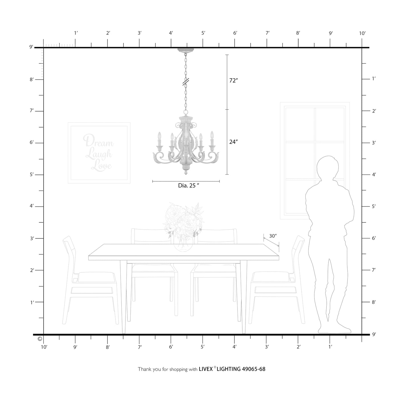 Valencia 5 Light 25" Wide Taper Candle Style Chandelier