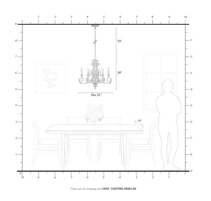 Valencia 5 Light 25" Wide Taper Candle Style Chandelier
