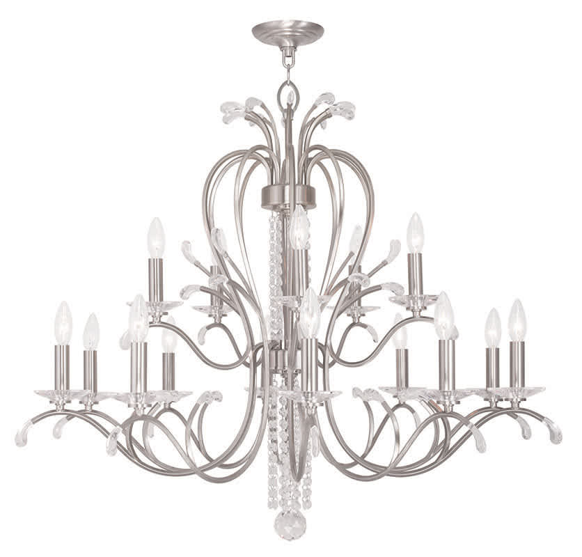 Serafina 15 Light 2 Tier Crystal Candle Style Chandelier