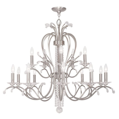 Livex Lighting Serafina 15 Light 2 Tier Crystal Candle Style Chandelier