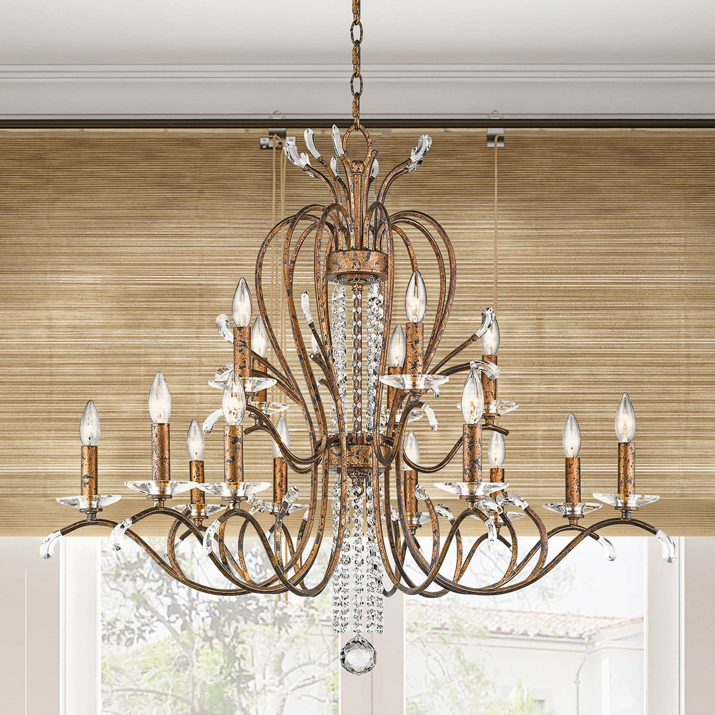 Serafina 15 Light 2 Tier Crystal Candle Style Chandelier