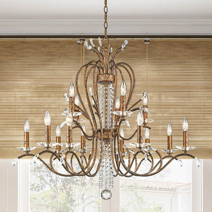 Serafina 15 Light 2 Tier Crystal Candle Style Chandelier