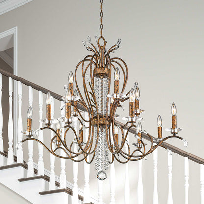 Serafina 15 Light 2 Tier Crystal Candle Style Chandelier