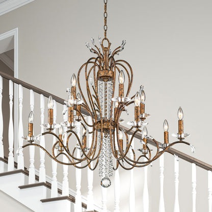 Livex Lighting Serafina 15 Light 2 Tier Crystal Candle Style Chandelier