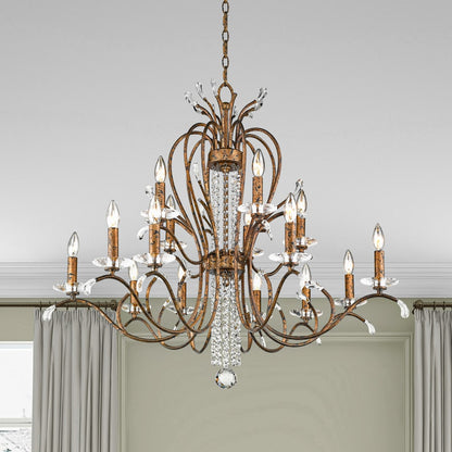Livex Lighting Serafina 15 Light 2 Tier Crystal Candle Style Chandelier