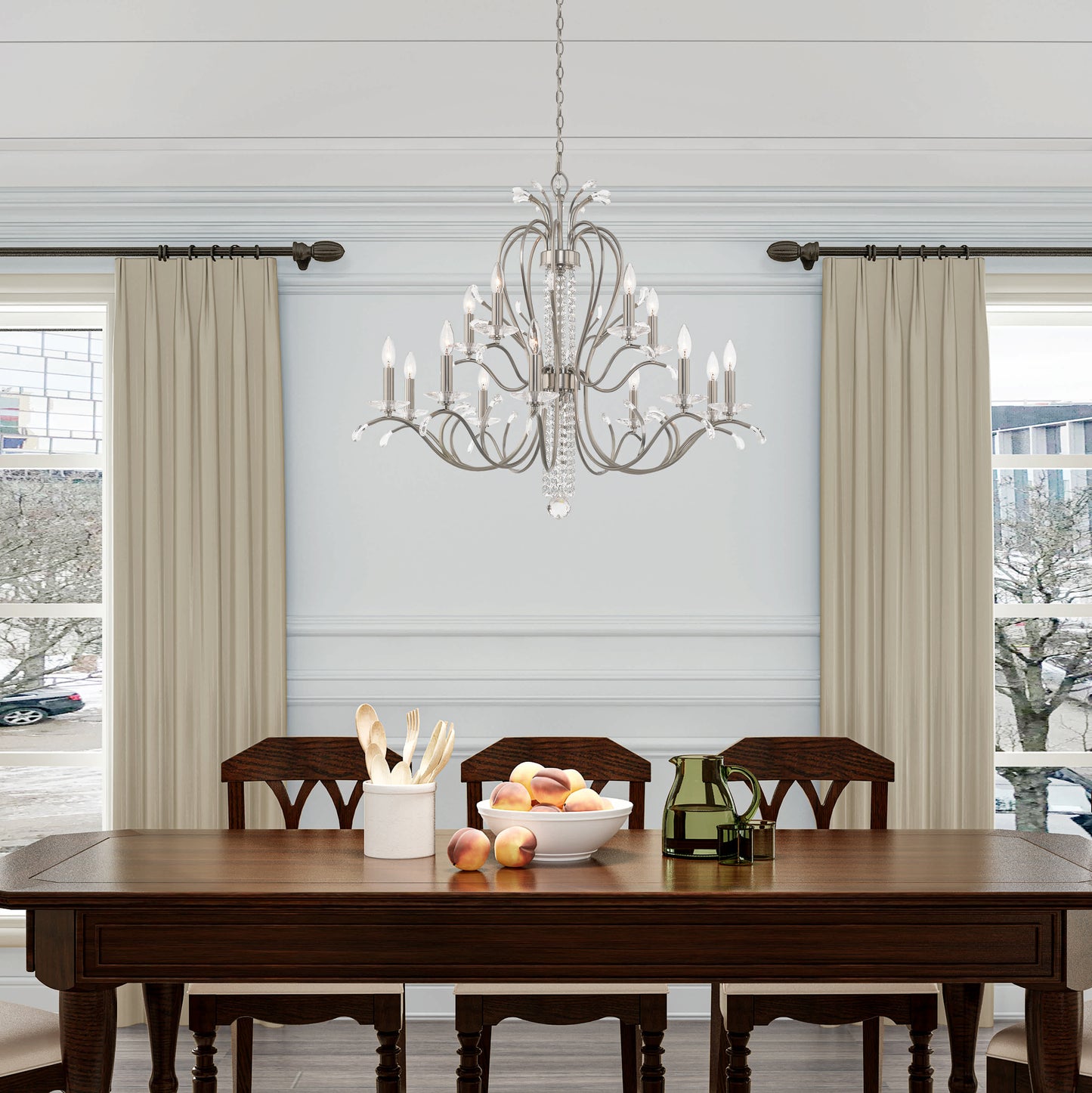 Serafina 15 Light 2 Tier Crystal Candle Style Chandelier