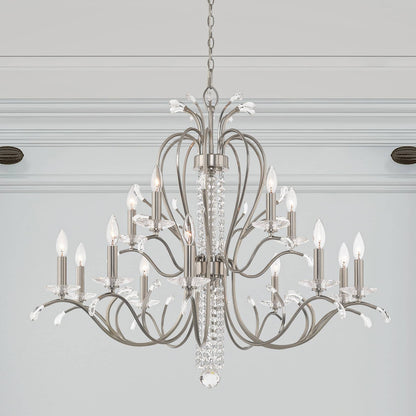 Serafina 15 Light 2 Tier Crystal Candle Style Chandelier