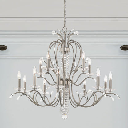 Livex Lighting Serafina 15 Light 2 Tier Crystal Candle Style Chandelier
