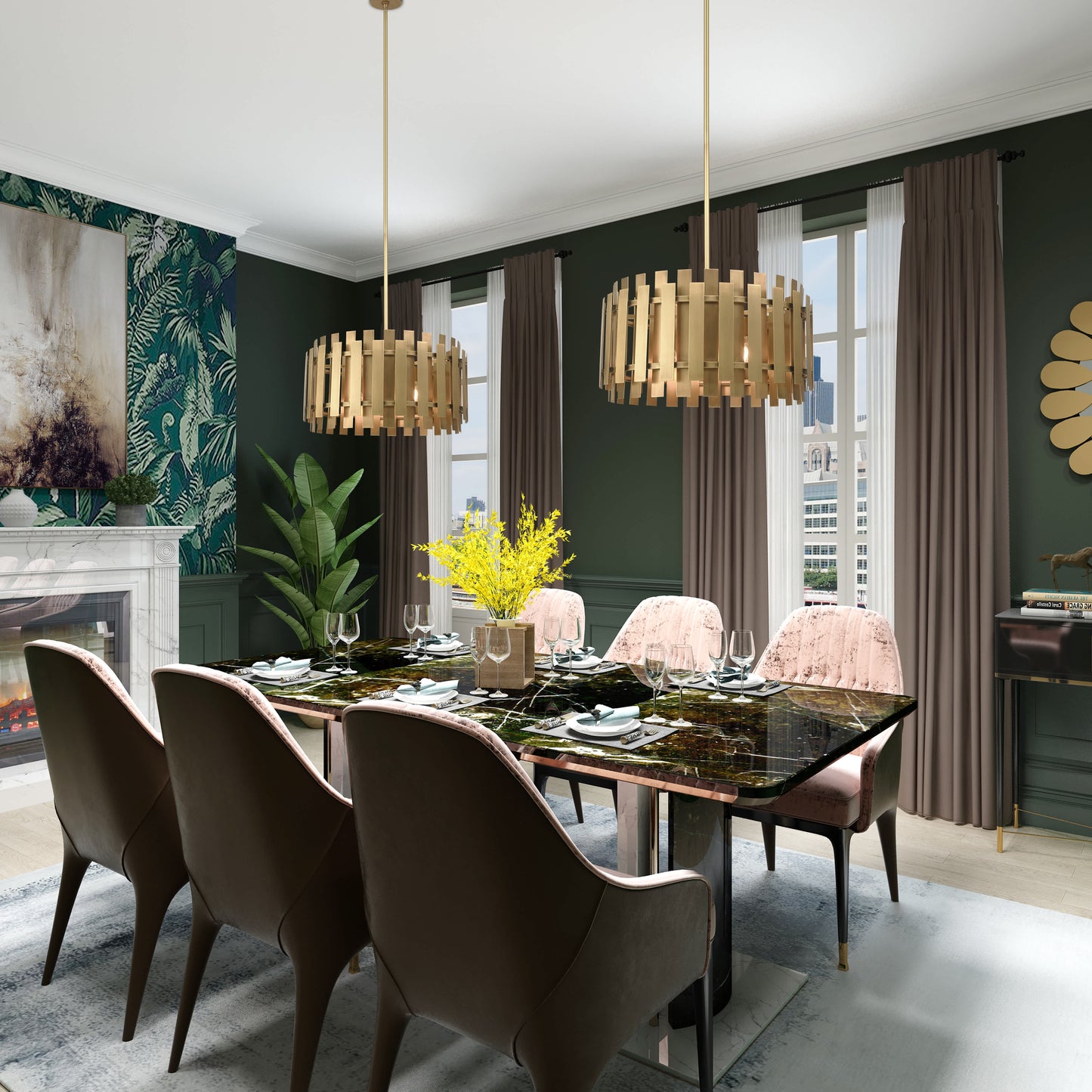 Greenwich 6 Light 24" Wide Drum Chandelier