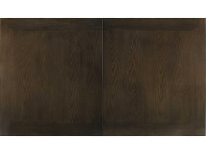 Bancroft Extendable Rectangular Dining Table in Modern Elm and Brass