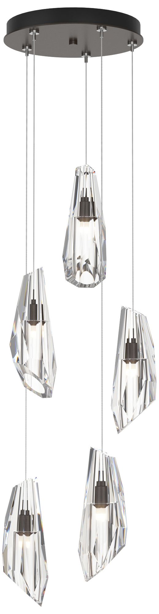 Luma 14.5" Wide 5-Light Oil Rubbed Bronze Crystal Long Pendant