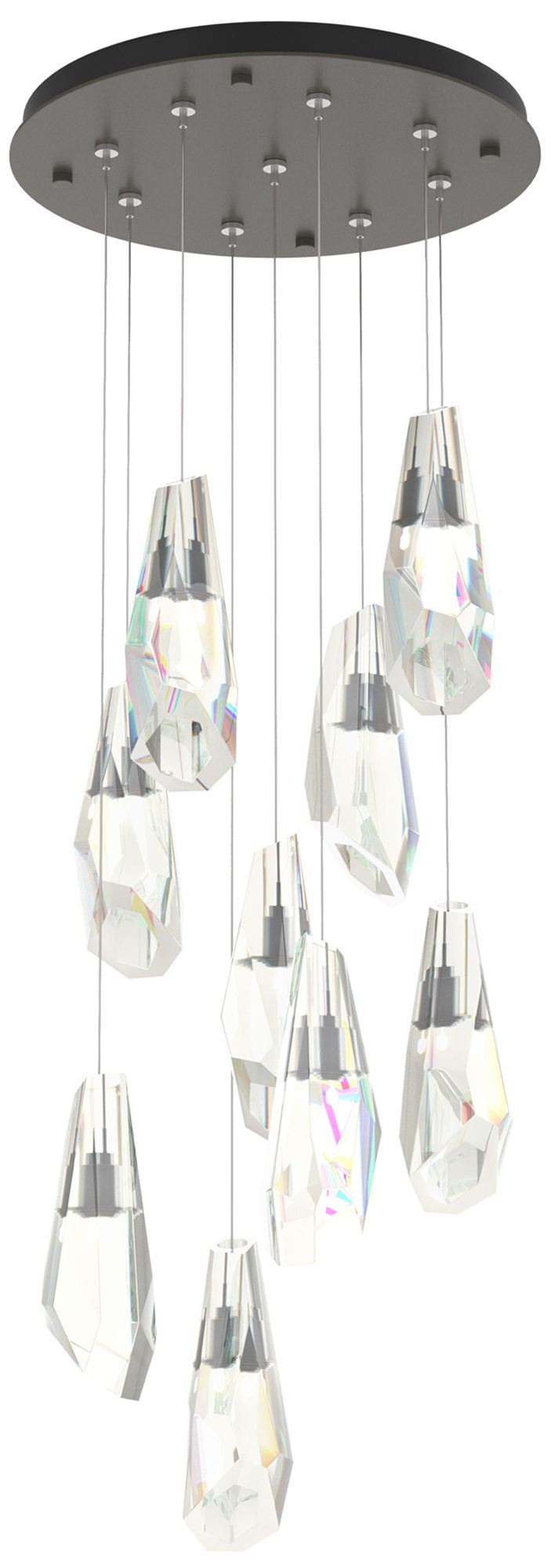 Luma 9-Light Large Crystal Round Pendant - Dark Smoke - Crystal