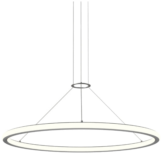 Luna 36" Round LED Pendant w/ 20' Cord (3500K) - Satin Aluminum