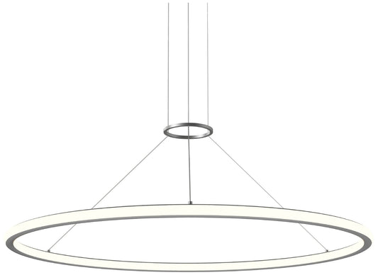 Luna 48" Round LED Pendant w/ 20' Cord (3500K) - Satin Aluminum