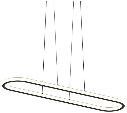 Luna 49.5" Wide Satin Black 3000K Racetrack Pendant