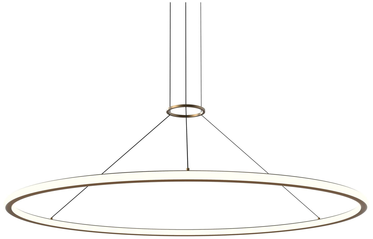 Luna 60" Round LED Pendant w/ 20' Cord (3500K) Painted Brass
