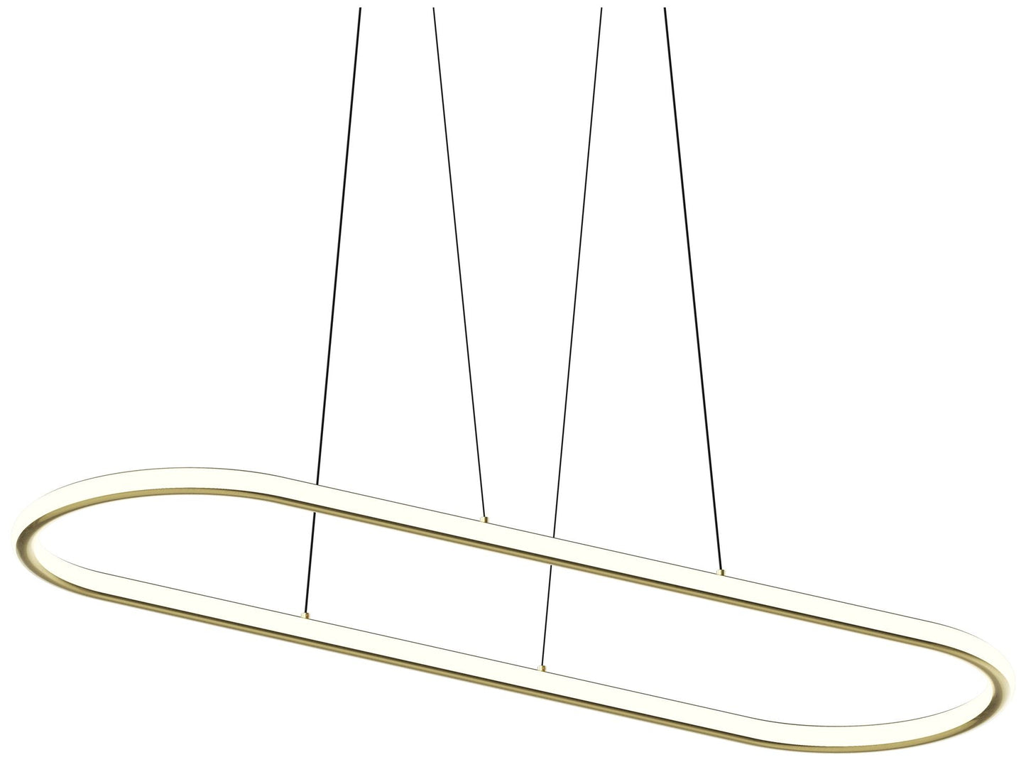 Luna 61.5" Wide Brass 3000K Racetrack Pendant