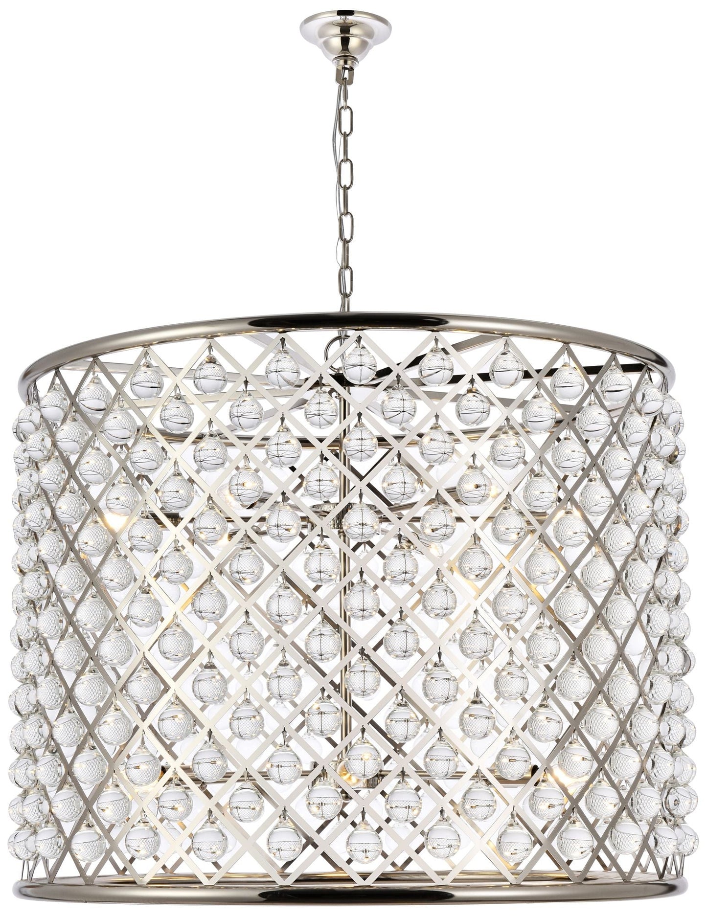 Madison 12 Light Polished Nickel Chandelier Clear