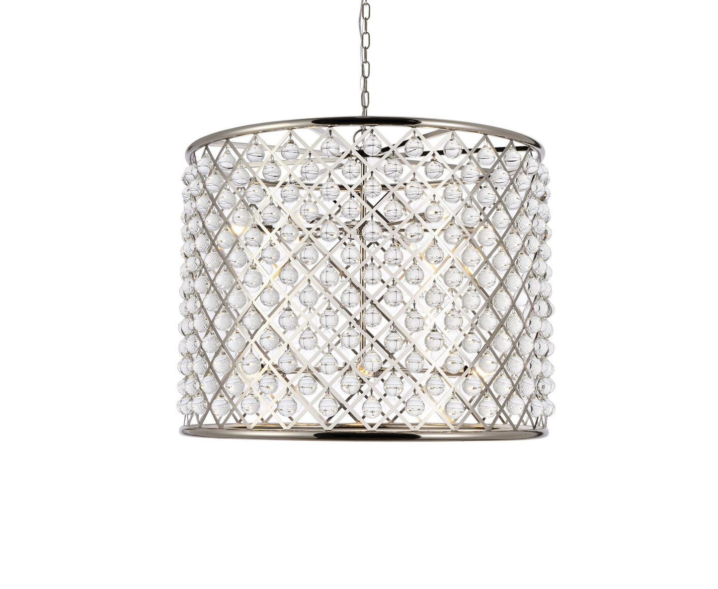 Madison 12 Light Polished Nickel Chandelier Clear