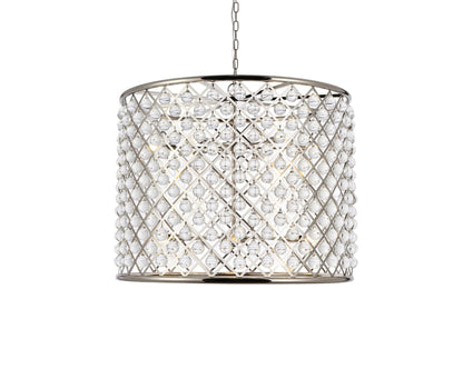 Madison 12 Light Polished Nickel Chandelier Clear