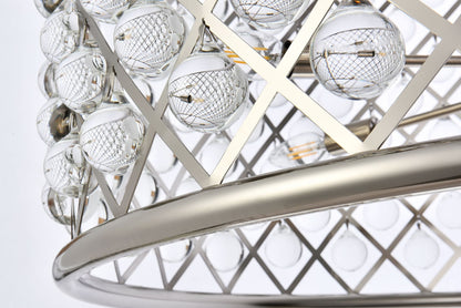 Madison 12 Light Polished Nickel Chandelier Clear