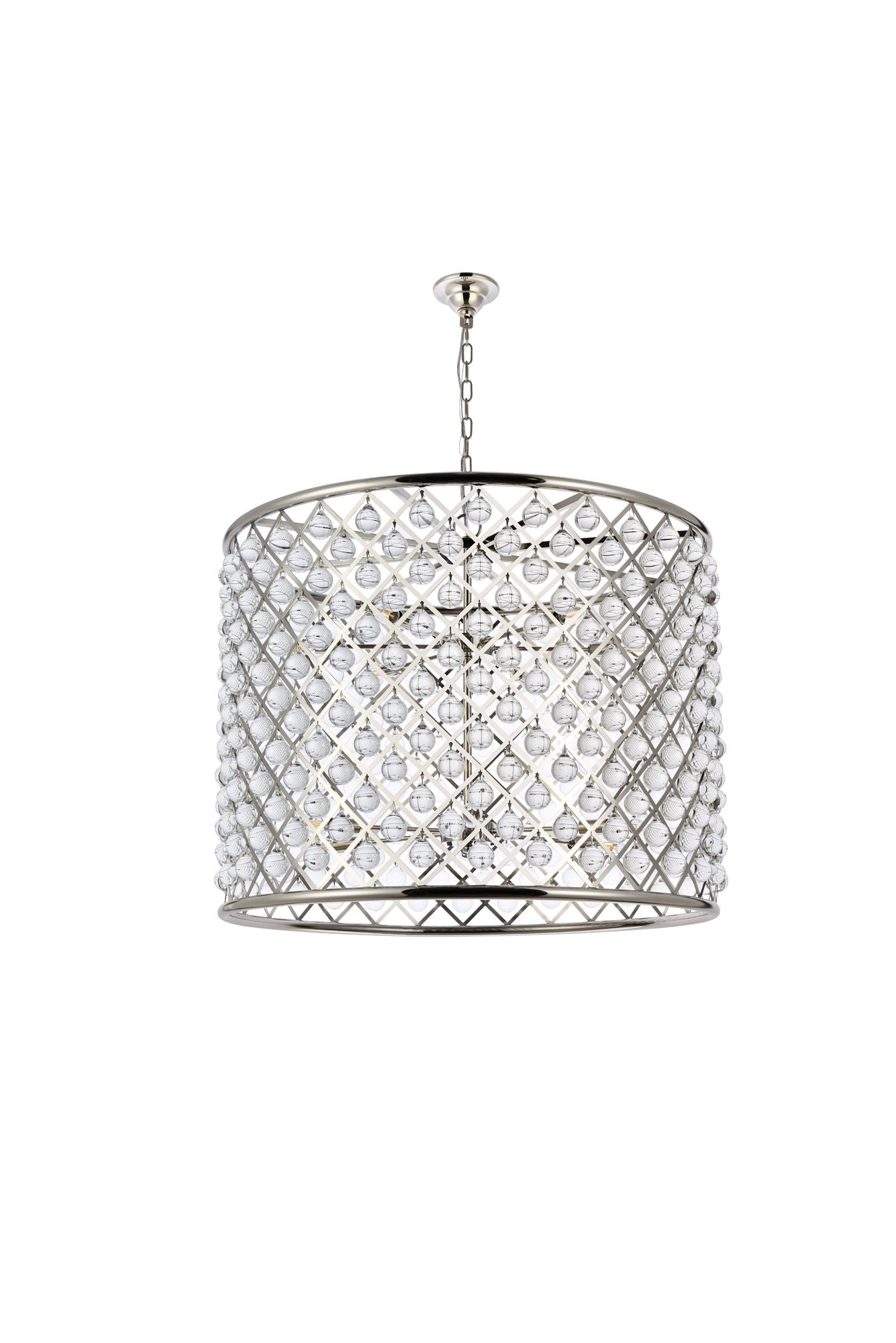Madison 12 Light Polished Nickel Chandelier Clear