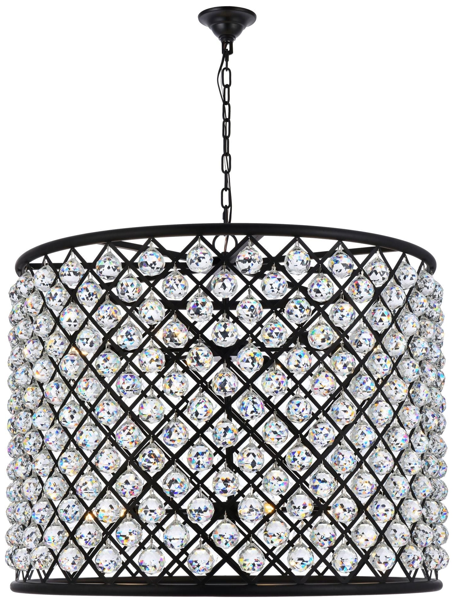 Madison 12 Lt Matte Black Chandelier Clear