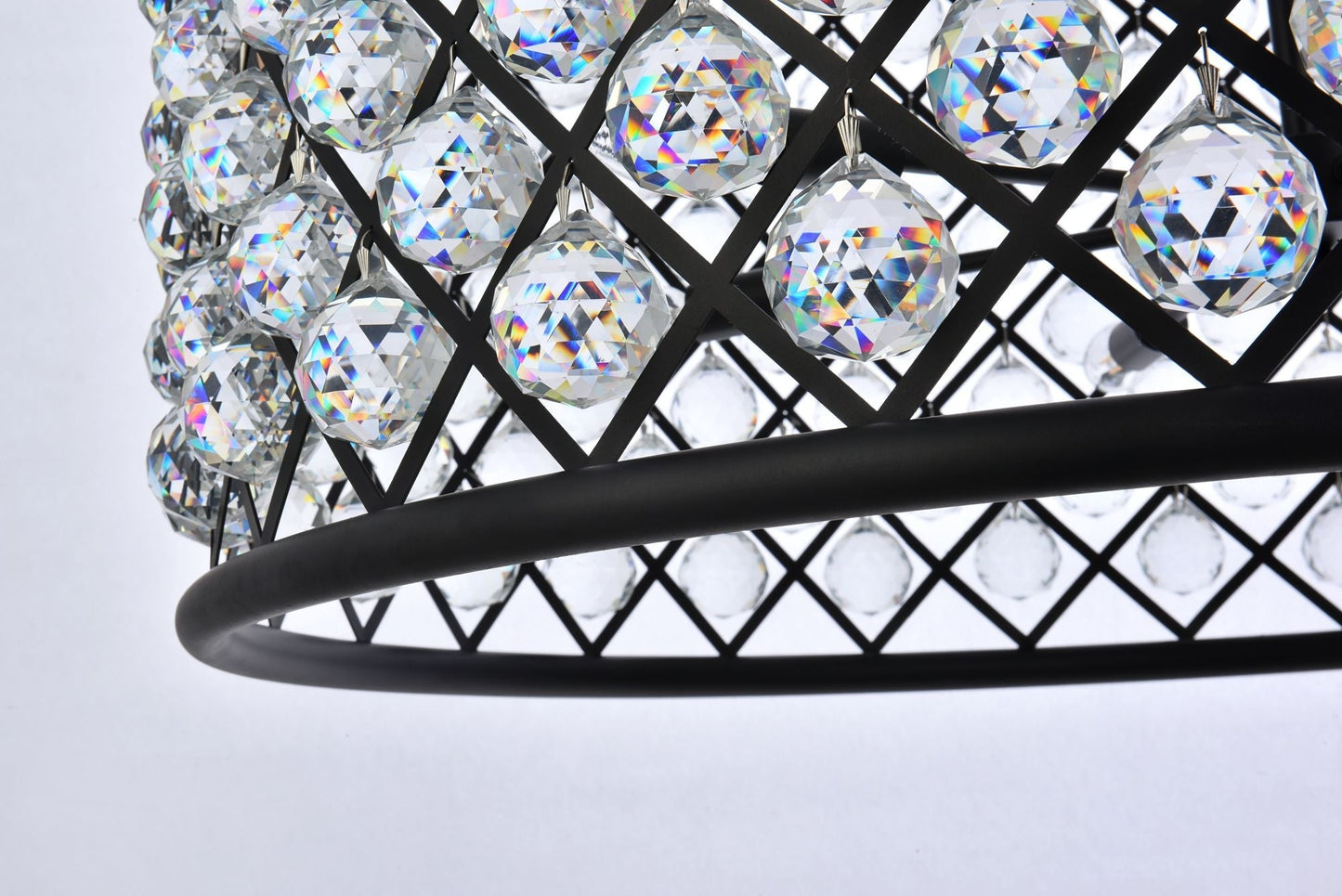 Madison 12 Lt Matte Black Chandelier Clear