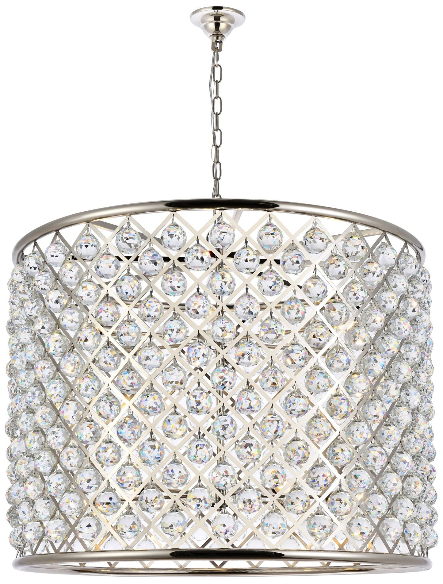 Madison 12 Lt Polished Nickel Chandelier Clear