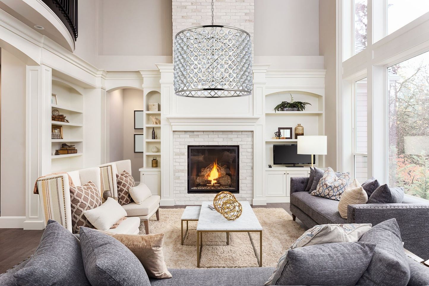 Madison 12 Lt Polished Nickel Chandelier Clear