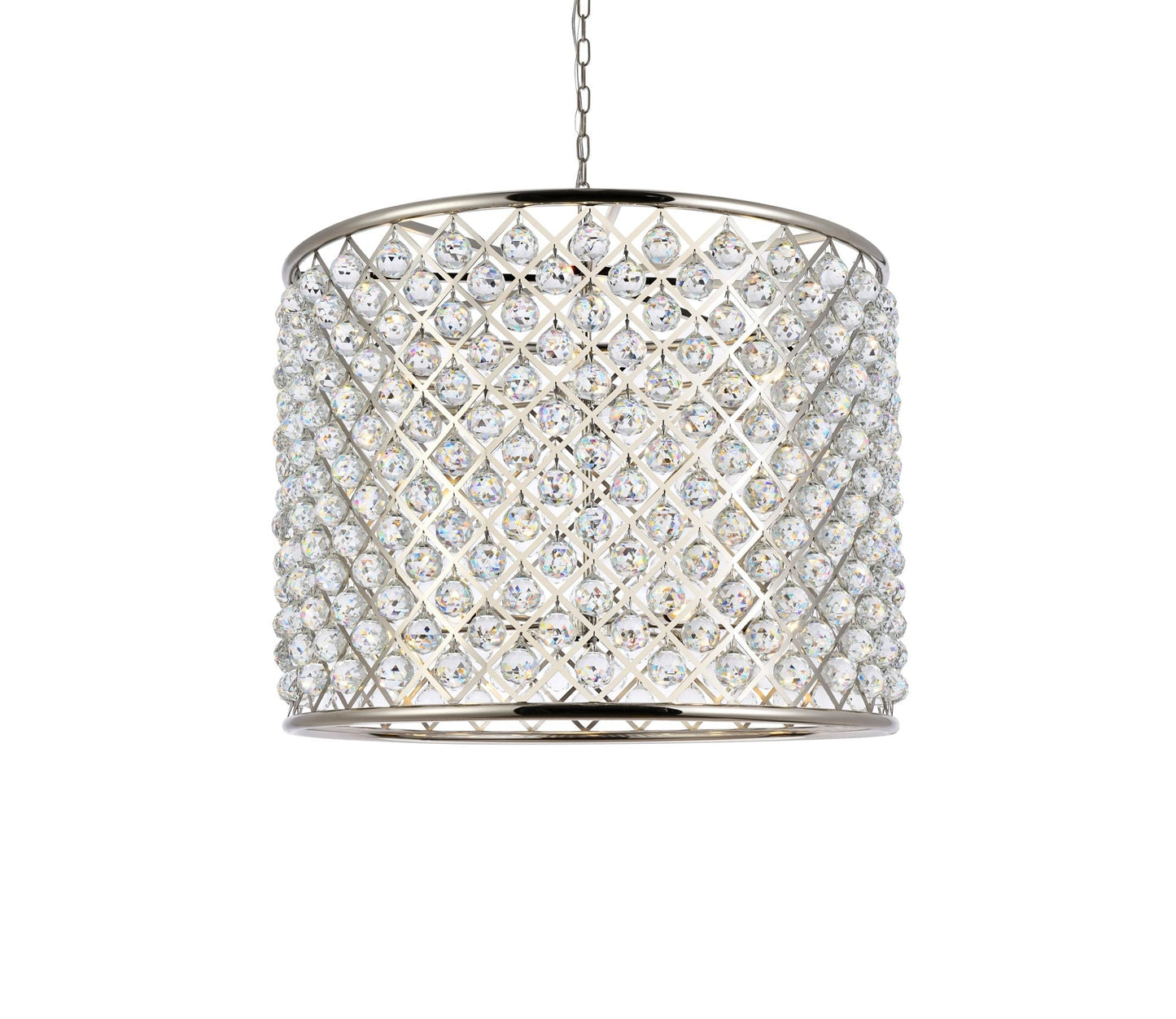Madison 12 Lt Polished Nickel Chandelier Clear