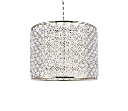 Madison 12 Lt Polished Nickel Chandelier Clear